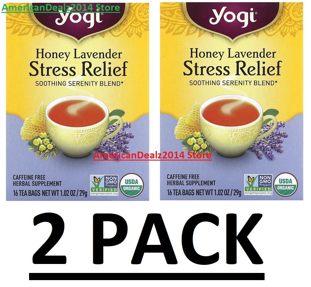 2 PACK – Yogi Honey Lavender Stress Relief 16 Tea Bags (Total 32) FRESH