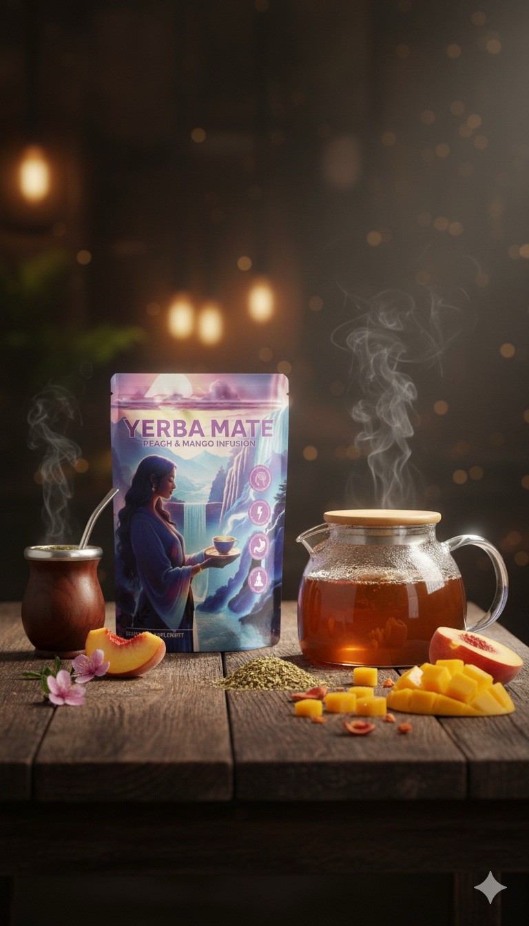 Yerba Mate Peach Mango Tea – Super Calm Yerba Mate – Low Sugar Content, Clean…