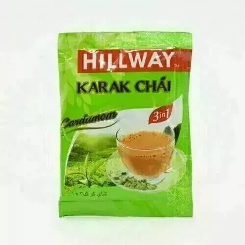 Hillway 3 in 1 karak chai with cardamom 18 g (pack of 24) FREE SHIPPING WORLDWID