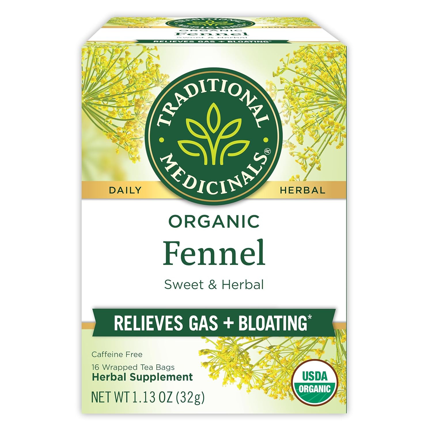 Organic Belly Comfort Peppermint Tea, Kosher, Non-Gmo, Caffeine-Free, Compostabl