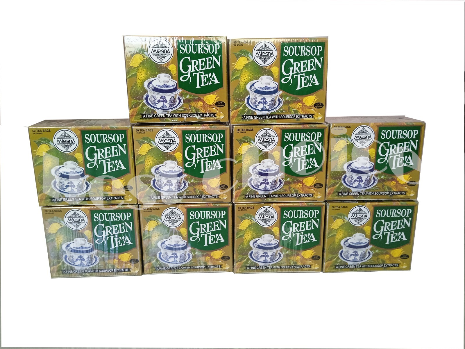 Mlesna Ceylon Green Tea Soursop (Graviola) 50 Bags 100g (3.53oz) X 10 Packs