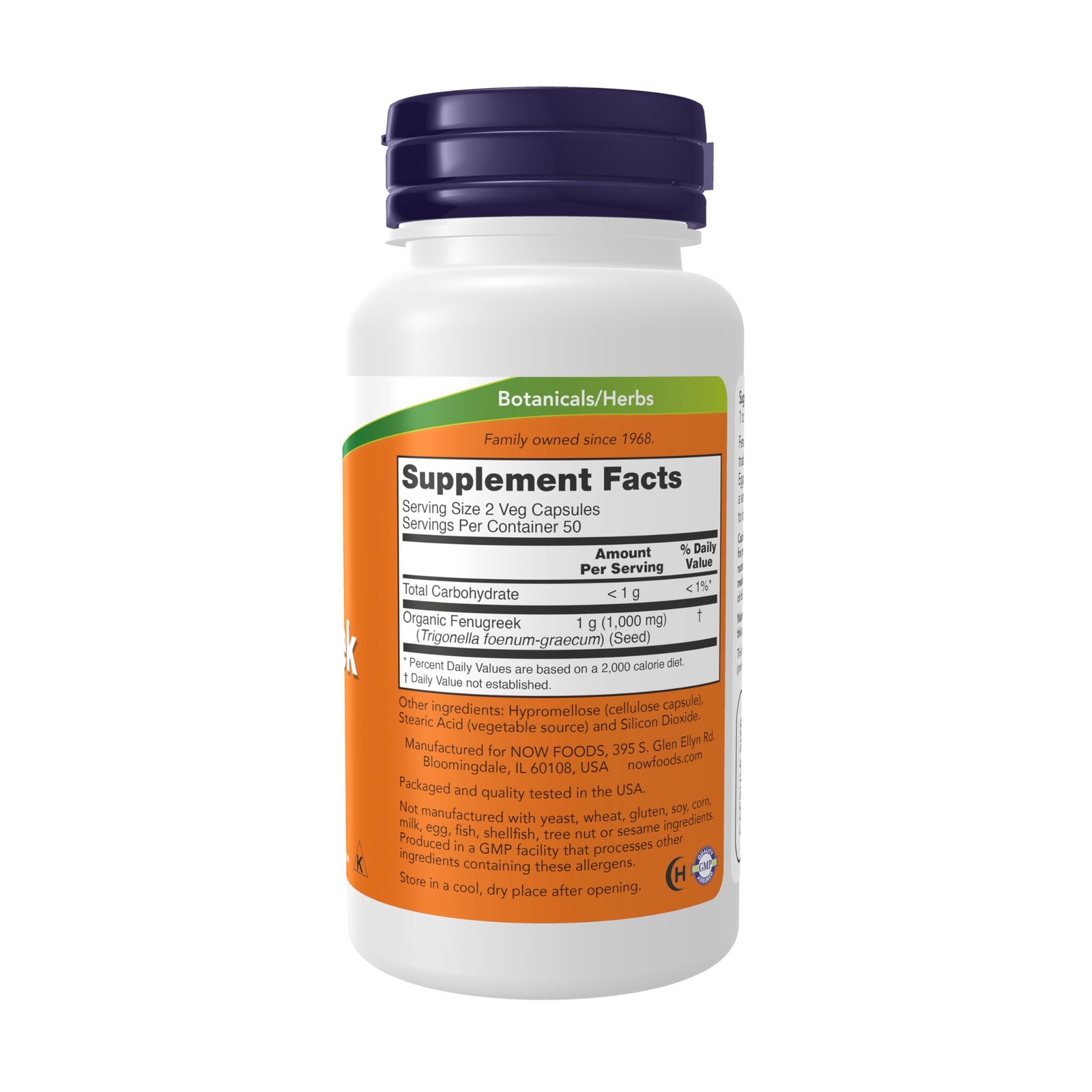 Now Foods Fenugreek Herbal Supplement 100 Count Natural Tea Ingredient 1 Pack