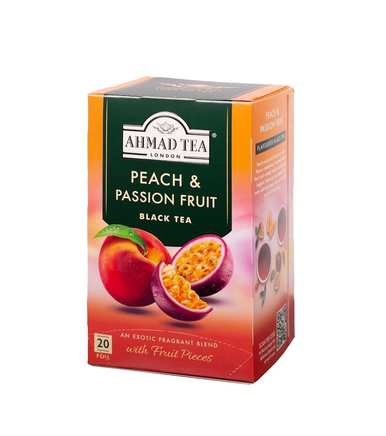 Naturally Caffeinated Peach & Passion Fruit Tea Bags – 20s Box