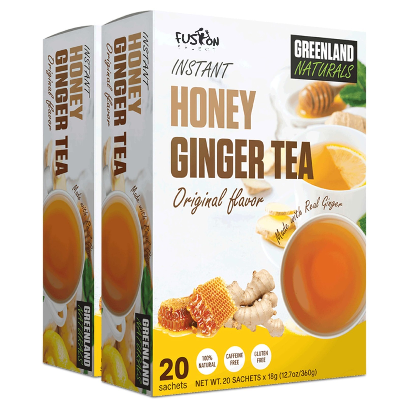 Ginger Honey Crystals – 40 Sachets Instant Drink Mix – Caffeine-Free Crystallize
