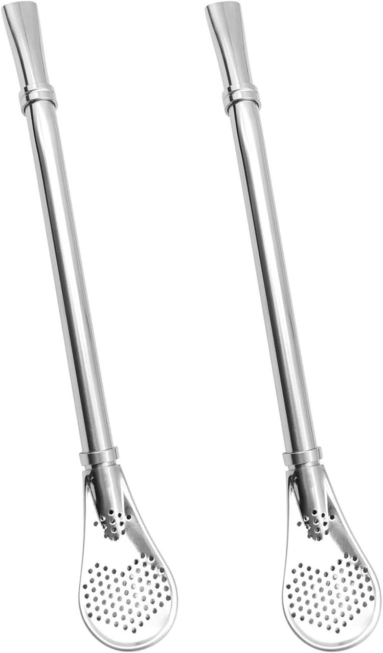 304 Food-Grade Stainless Steel Drinking Straws – Set of 2 for Yerba Mate Lovers