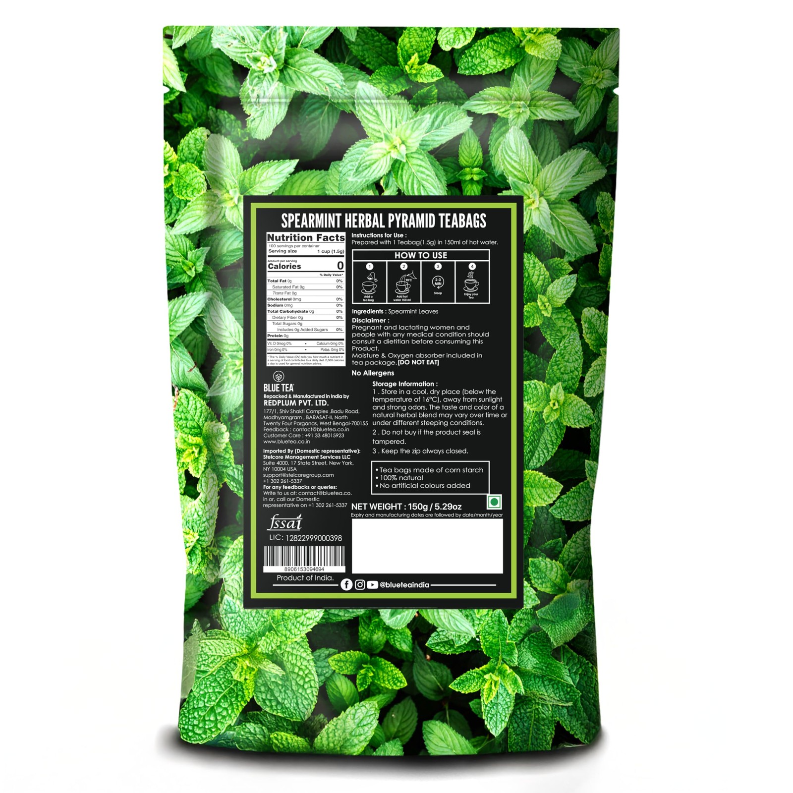 – Spearmint Tea – 100 Count – Pyramid Plant Based Tea Bag | PCOS RELIEF | Bal…
