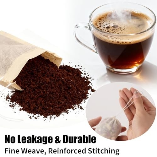 60Pcs Reusable Tea Bags for Loose Leaf Tea, 3x4inch Sachet Bags Empty, Unbleache