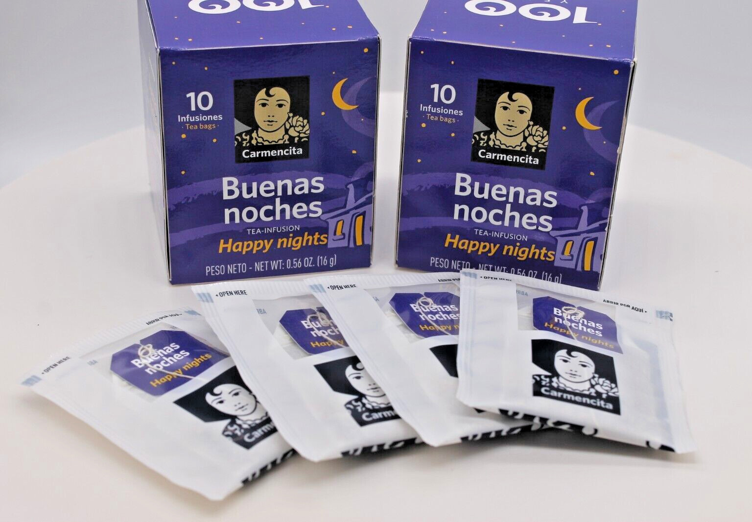 2 Carmencita Happy Nights Tea. Buenas Noches (10 bags/each box ) 16g (0.56oz).