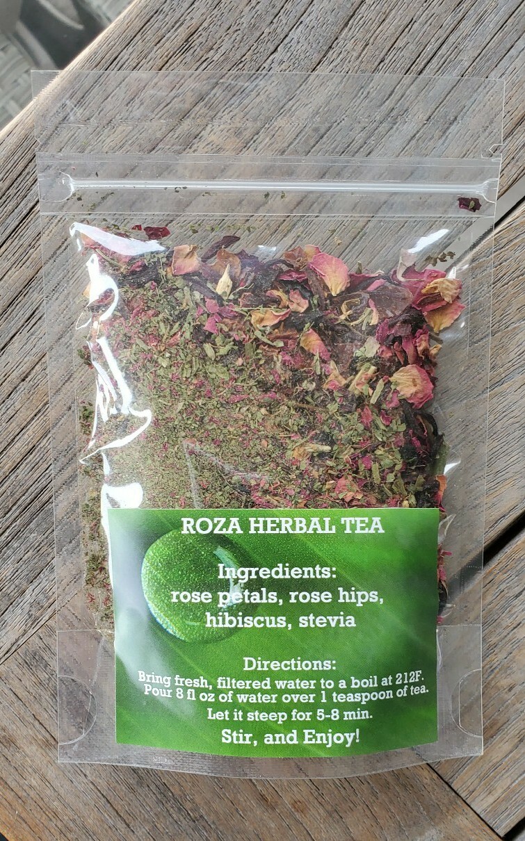 ROZA Fragrant Rose Petal Vitamin C Immune Herbal Loose Leaf Tea Blend 1 oz