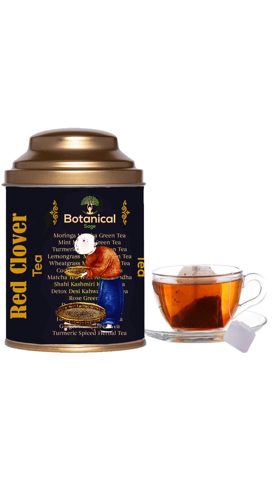 Botanical Sage Red Clover Tea 30 Pyramid Bags | Luxury Nutrient-Rich Tea