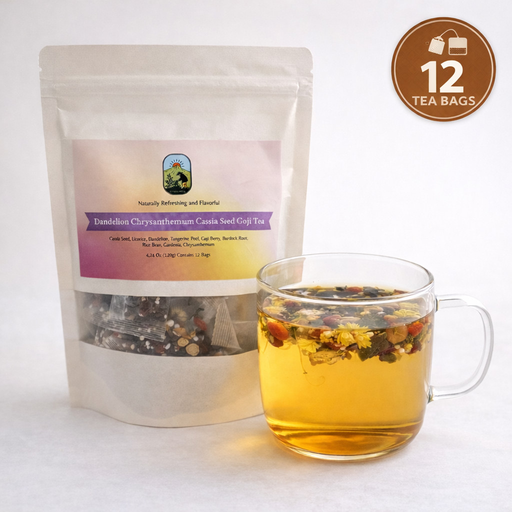 Dandelion Wolfberry Herbal Tea 120g, Caffeine Free Yoga Wellness Detox Tea Blend