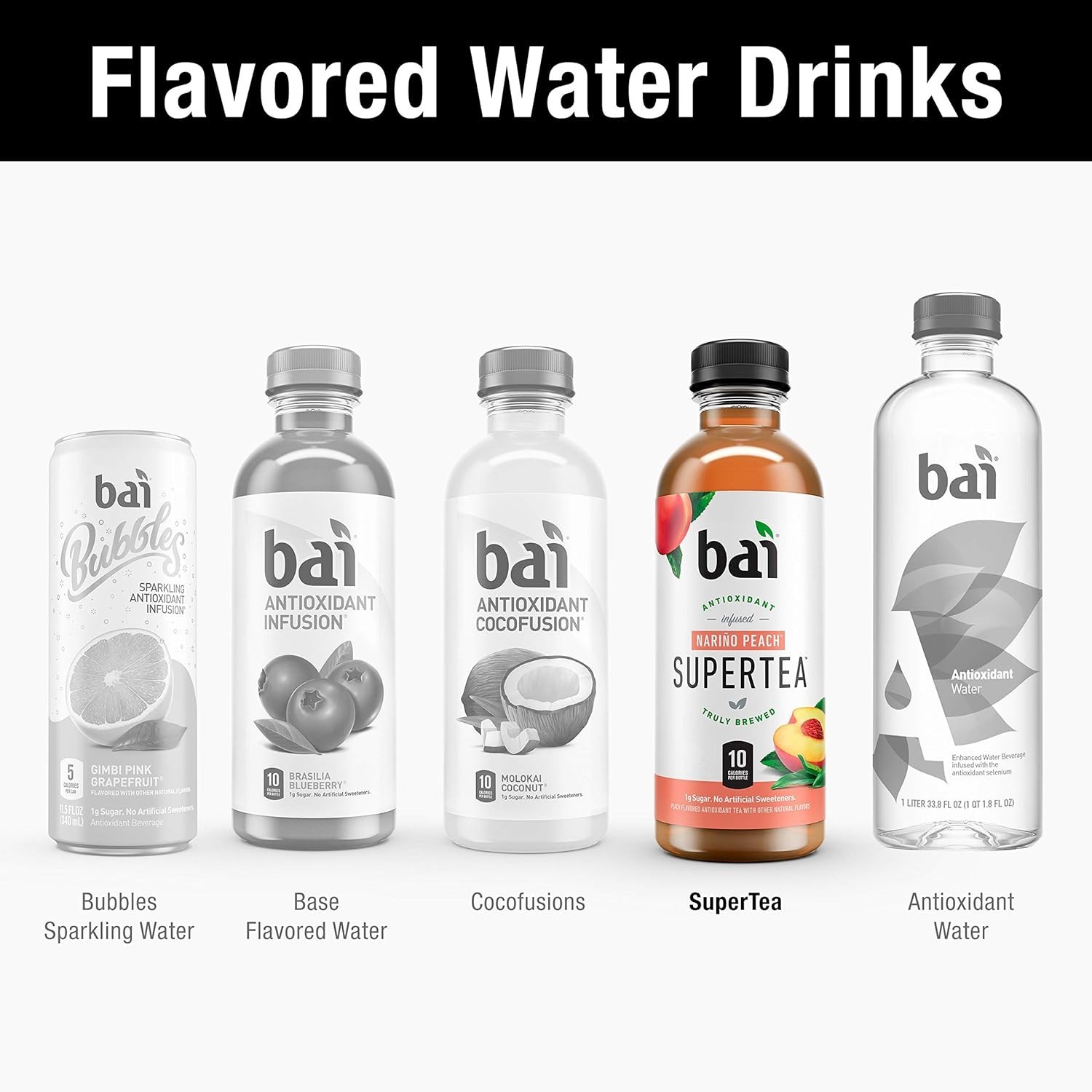 Iced Peach Tea, Antioxidant Supertea, Real Black & White Tea, 18oz, 12 Pack