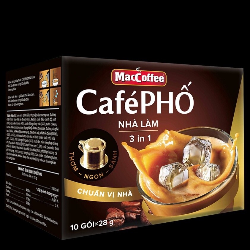 10 Packs MacCoffee Café Phố Vietnamese Instant 3in1 Iced Milk Black Coffee