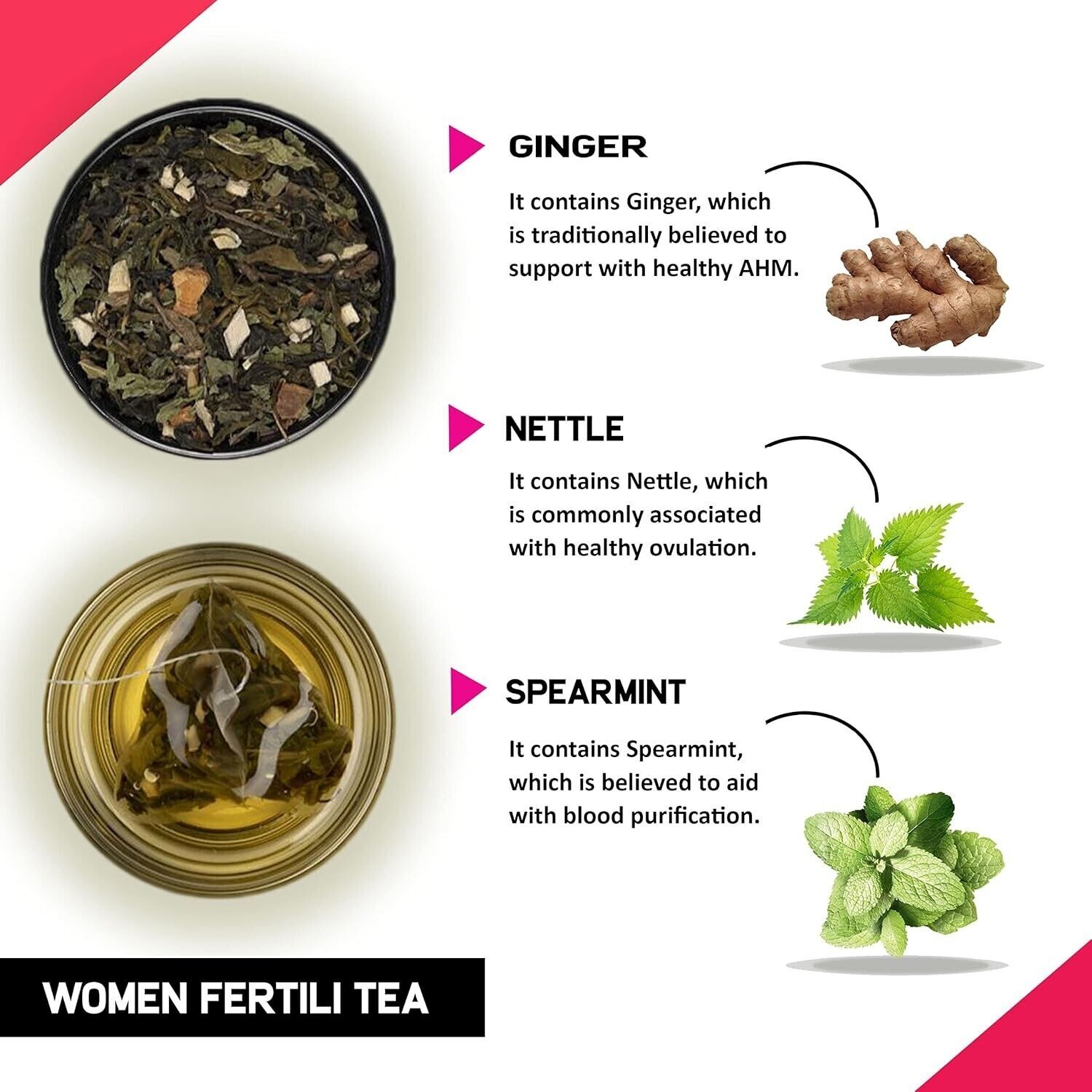 TEACURRY Women Support Tea (30 Tea Bags) Helps With Weight Loss, Skin Glow etc