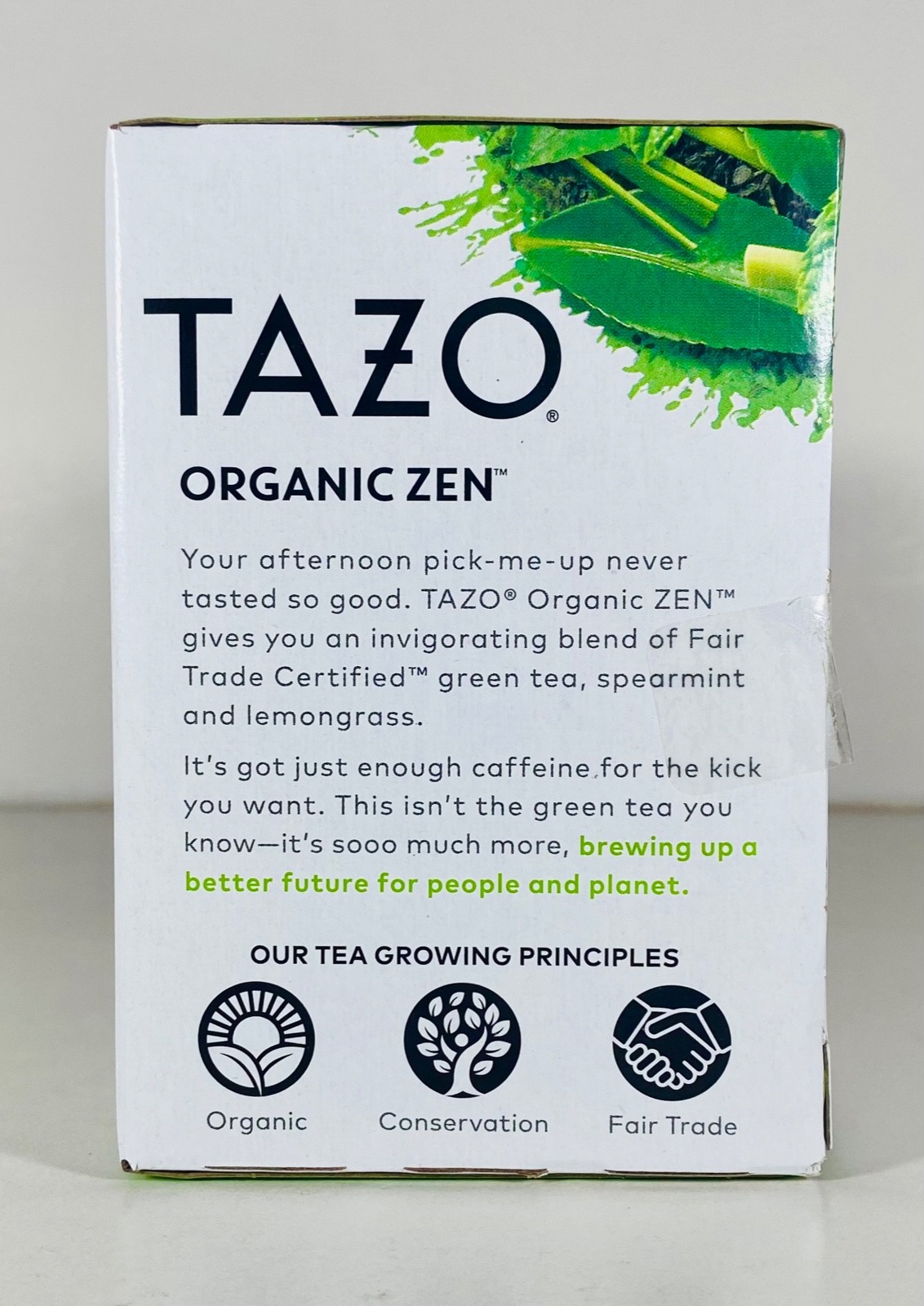 TAZO Organic ZEN GREEN TEA, Lemongrass/Spearmint, Regenerative, 36 Tea Bags
