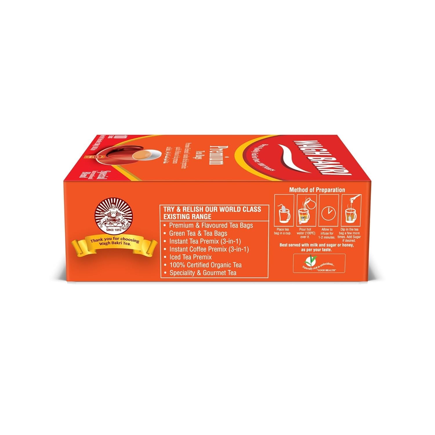 Wagh Bakri Premium Tea Bags, Special International Blend, 100 Count, 200g