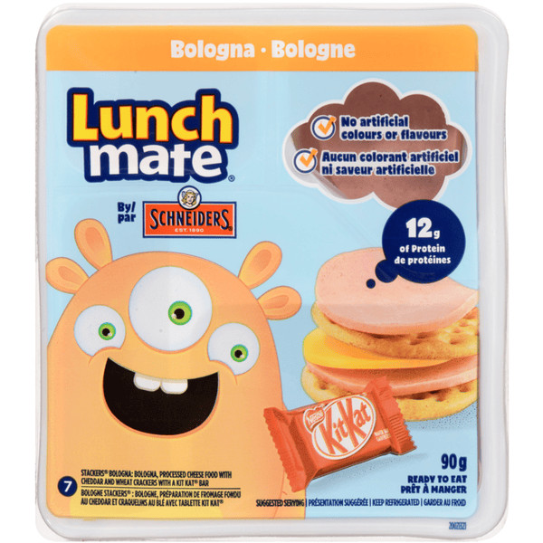 Schneiders Bologna Lunch Kit Quality Bulk Large 90g/3.17oz(2/Case)-Canadian Made