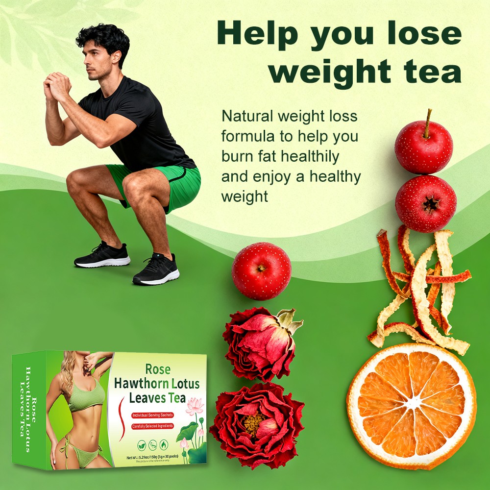 Rose Hawthorn Lotus Leaves Tea Management Healthy Body Shape 5g Per Pack