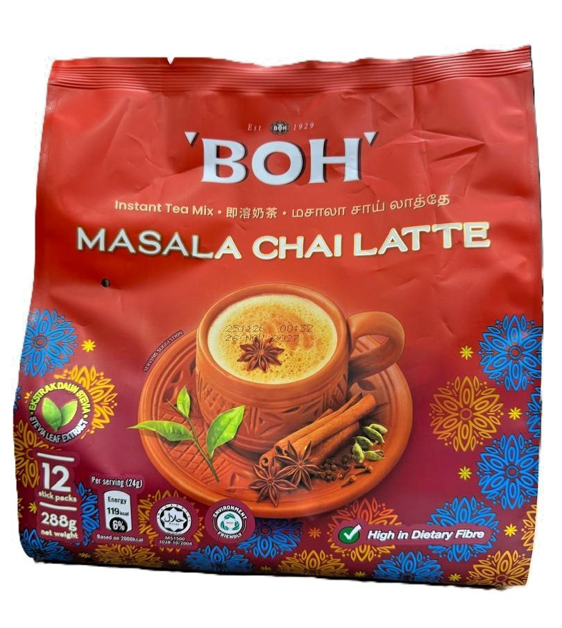 Boh Masala Chai Latte / Boh Teh Masala Latte 24g x 12 Sachets – 1 Pack