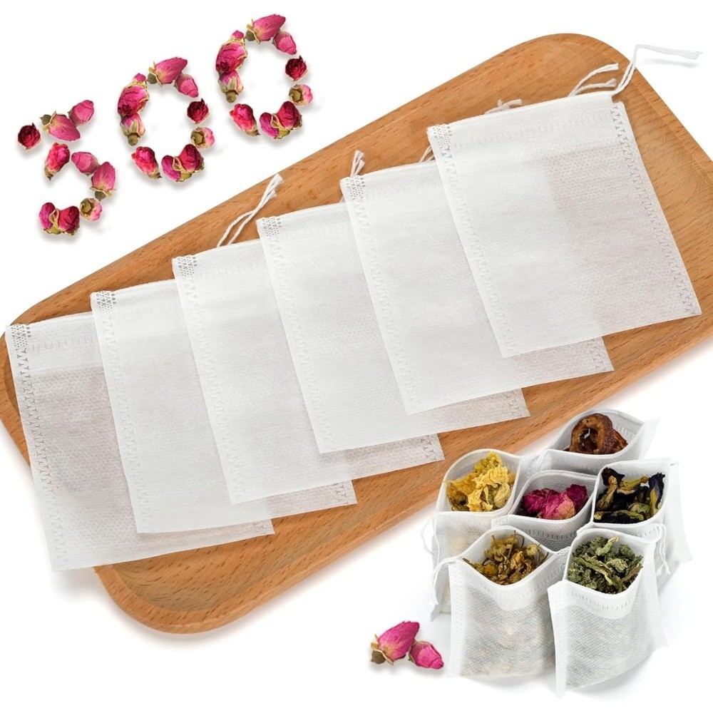 300 Count Empty Tea Bags for Loose Leaf Tea, Drawstring Sachets for
