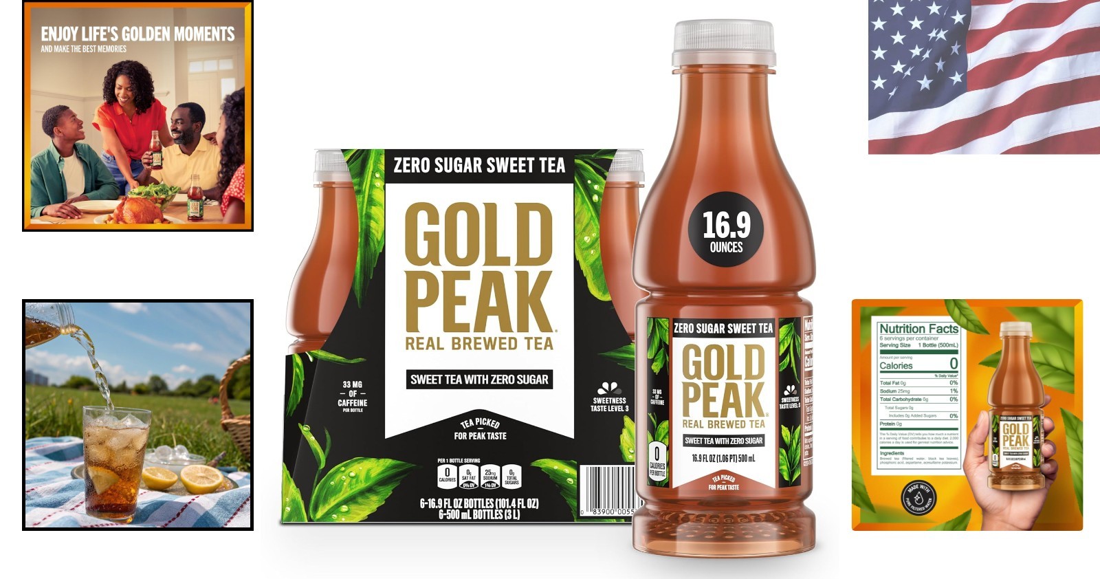 Iced Tea, Zero Sugar Sweet Tea Bottles, 16.9 fl oz, 6 Pack