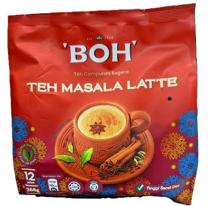 Boh Masala Chai Latte / Boh Teh Masala Latte 24g x 12 Sachets – 1 Pack