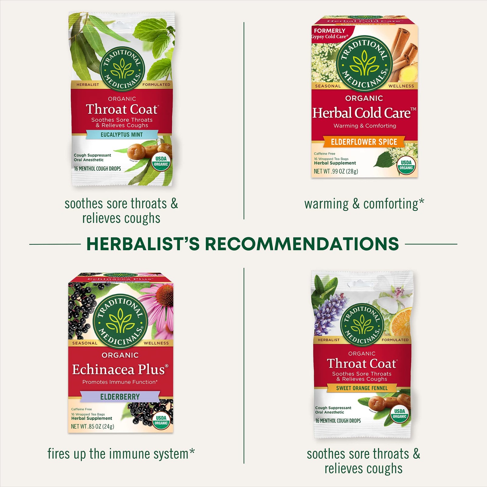 Traditional Medicinals Organic, Throat Coat 16 Count (Pack of 1), No Color