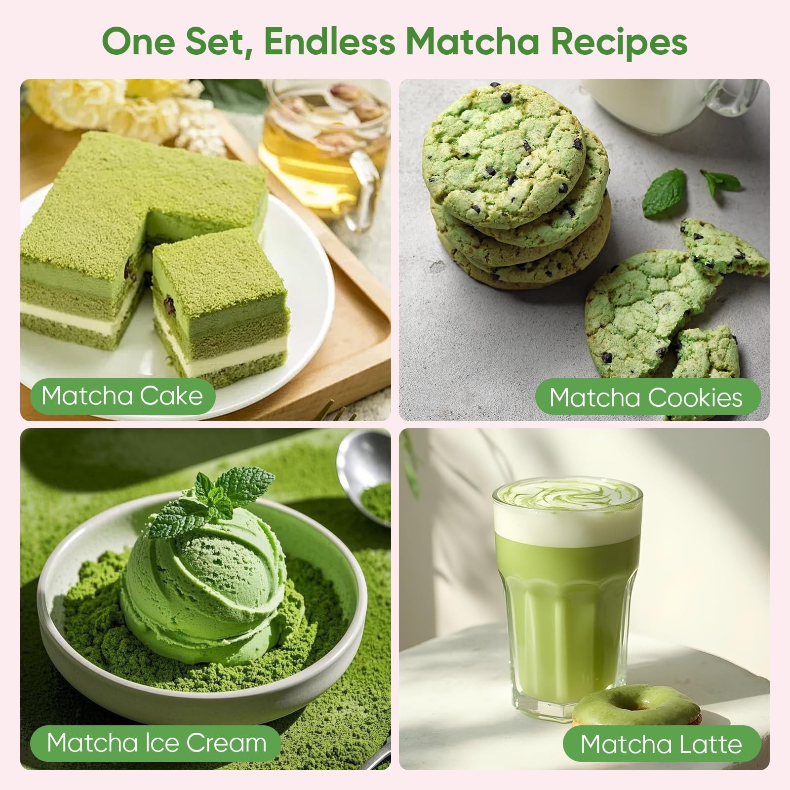 Vanmiya Matcha Whisk Set, 8Pcs Matcha Set for Ceremony, Matcha Whisk and Ceramic