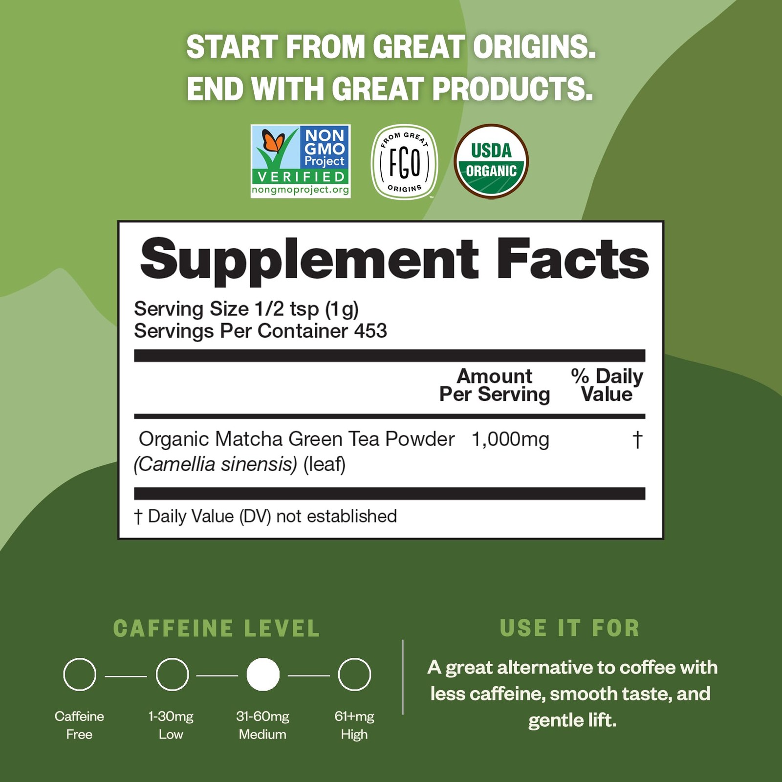 Organic Matcha Green Tea Powder 4oz Culinary Grade – For Lattes, Baking