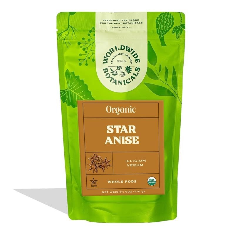 Worldwide Botanicals Organic Star Anise Root – 6 oz – 100% Illicium 6 Ounce