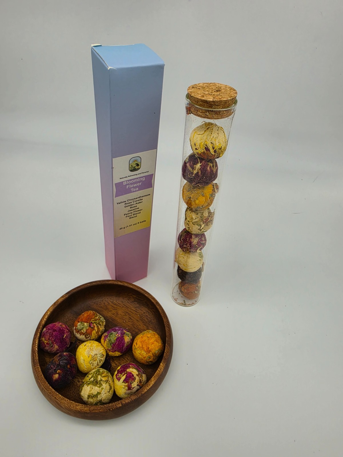 Blooming Tea Balls 8 Pack Chinese Flowering Tea Jasmine Rose Chrysanthemum