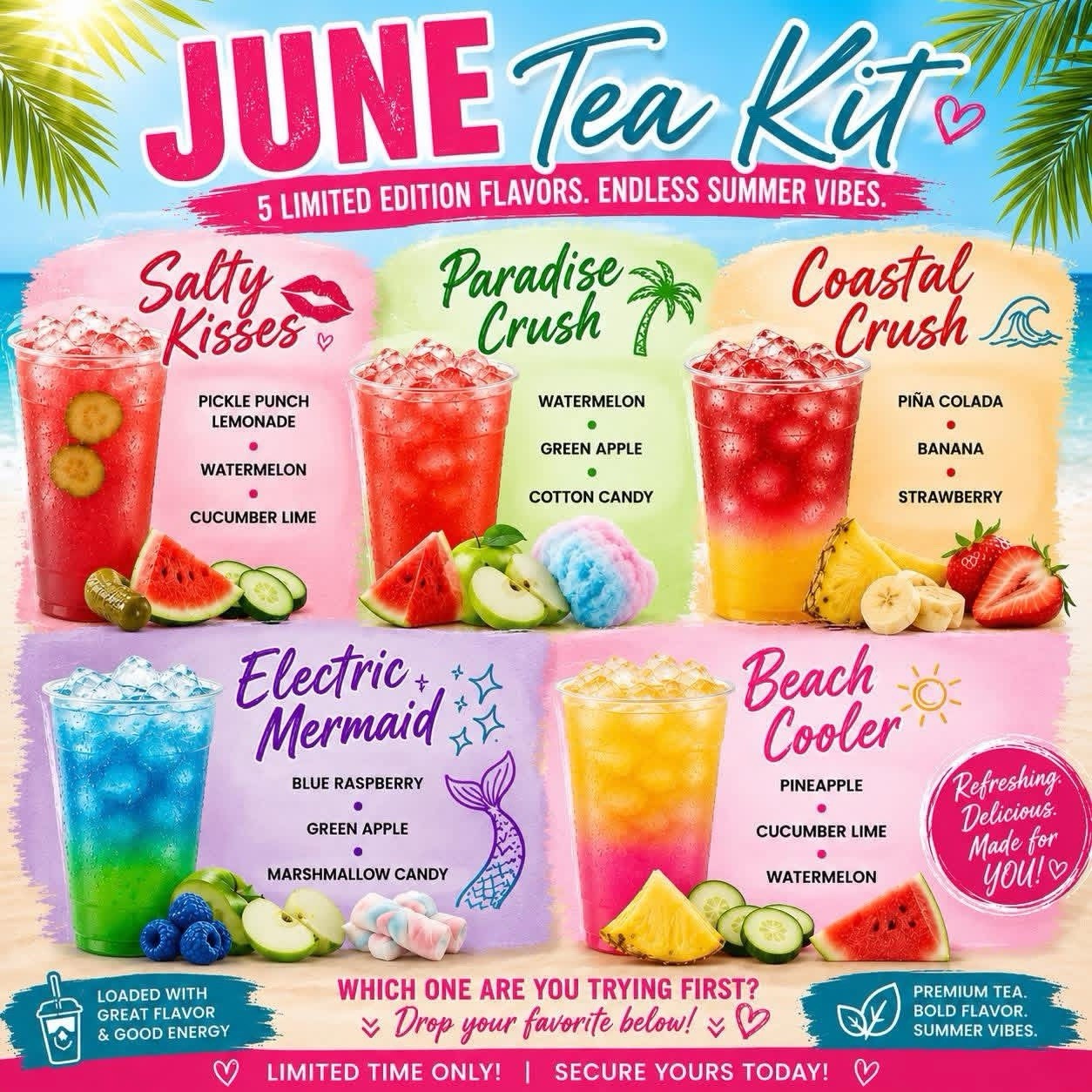 Sugar free On The Go Loaded Tea Kit 5 For $35
