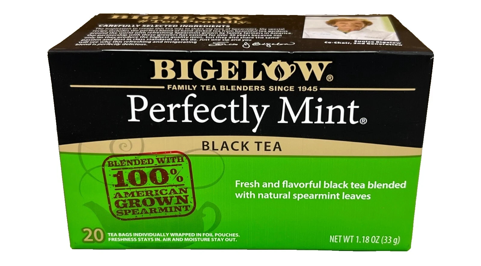 Bigelow Perfectly Mint Black Tea 20 Tea Bags 1.18 oz