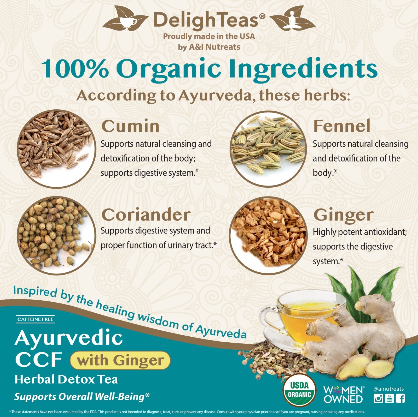 Ayurvedic CCF w/ Ginger Detox Tea – Loose Blend