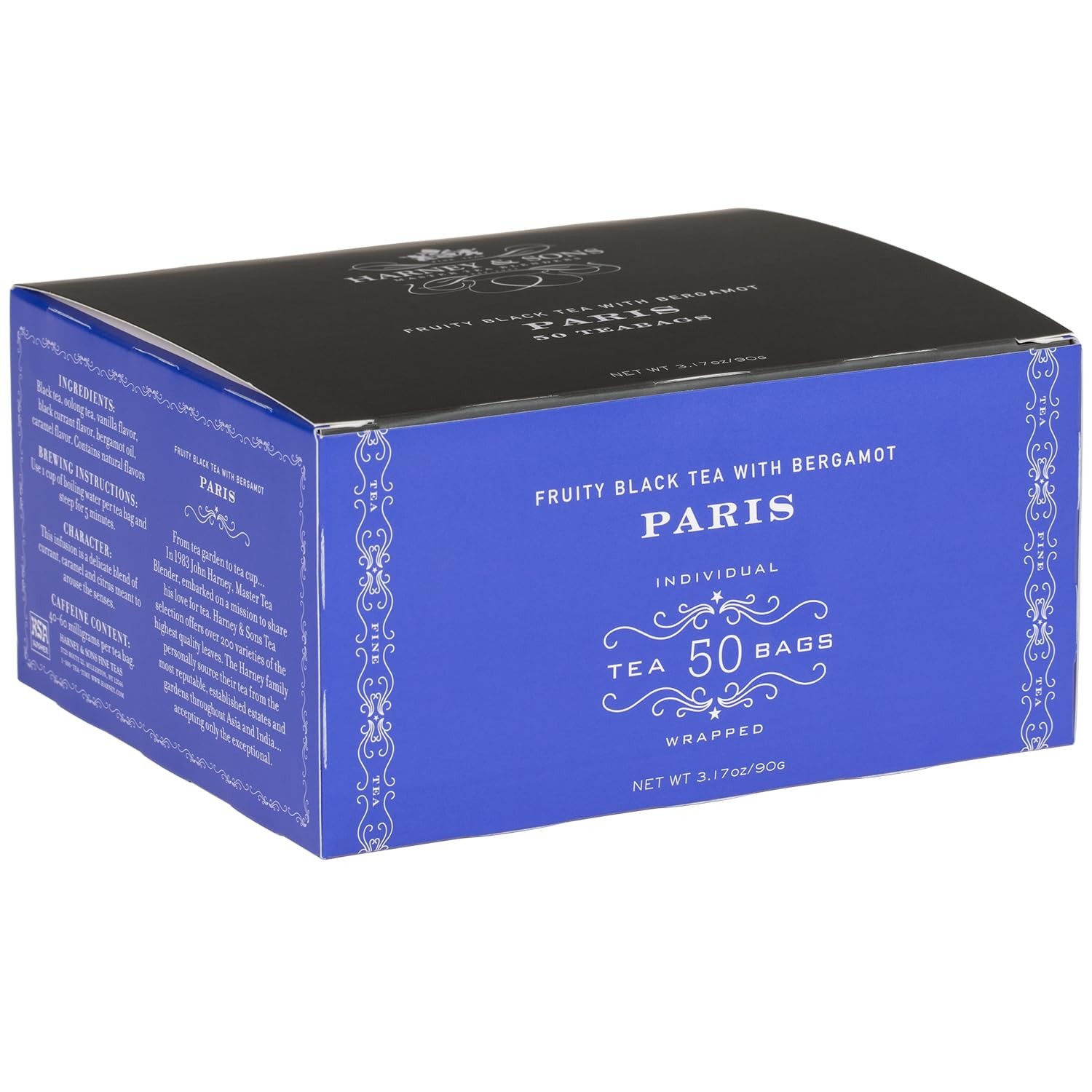 Indulge in Paris Black Tea | 50 Kosher Tea Bags with Vanilla & Bergamot
