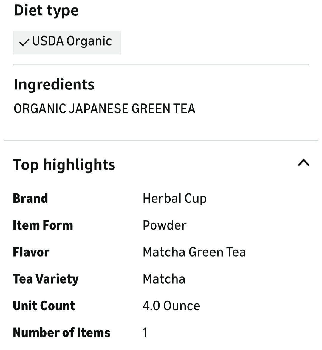 Herbal Cup Tea Organic Japanese Matcha-4 Oz.-NEW IN SEALED PACKAGE-EXP. 2027