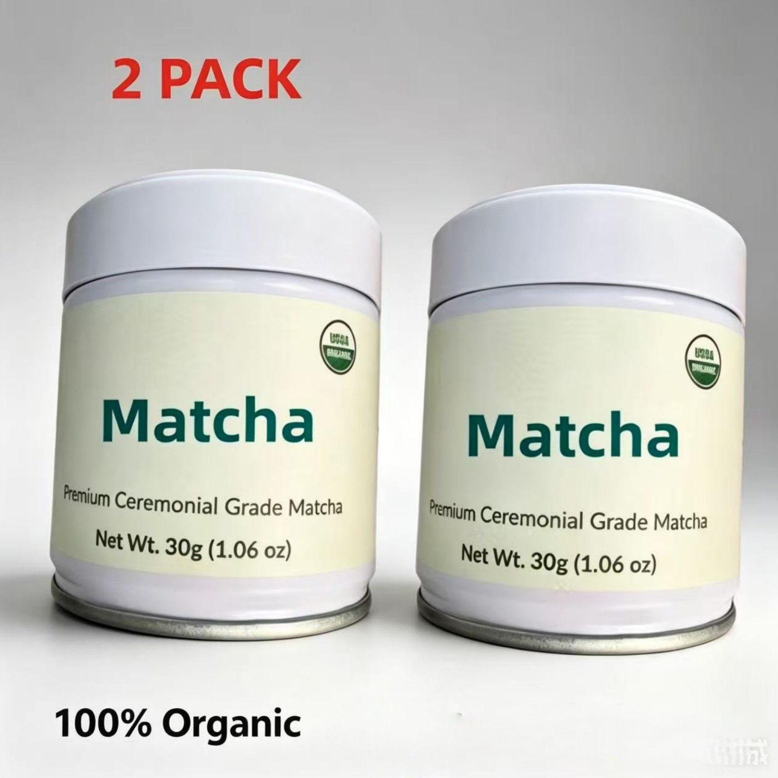 2 Pack Japanese Matcha Powder 60g – Ceremonial Grade – 100% Organic Pure Premium