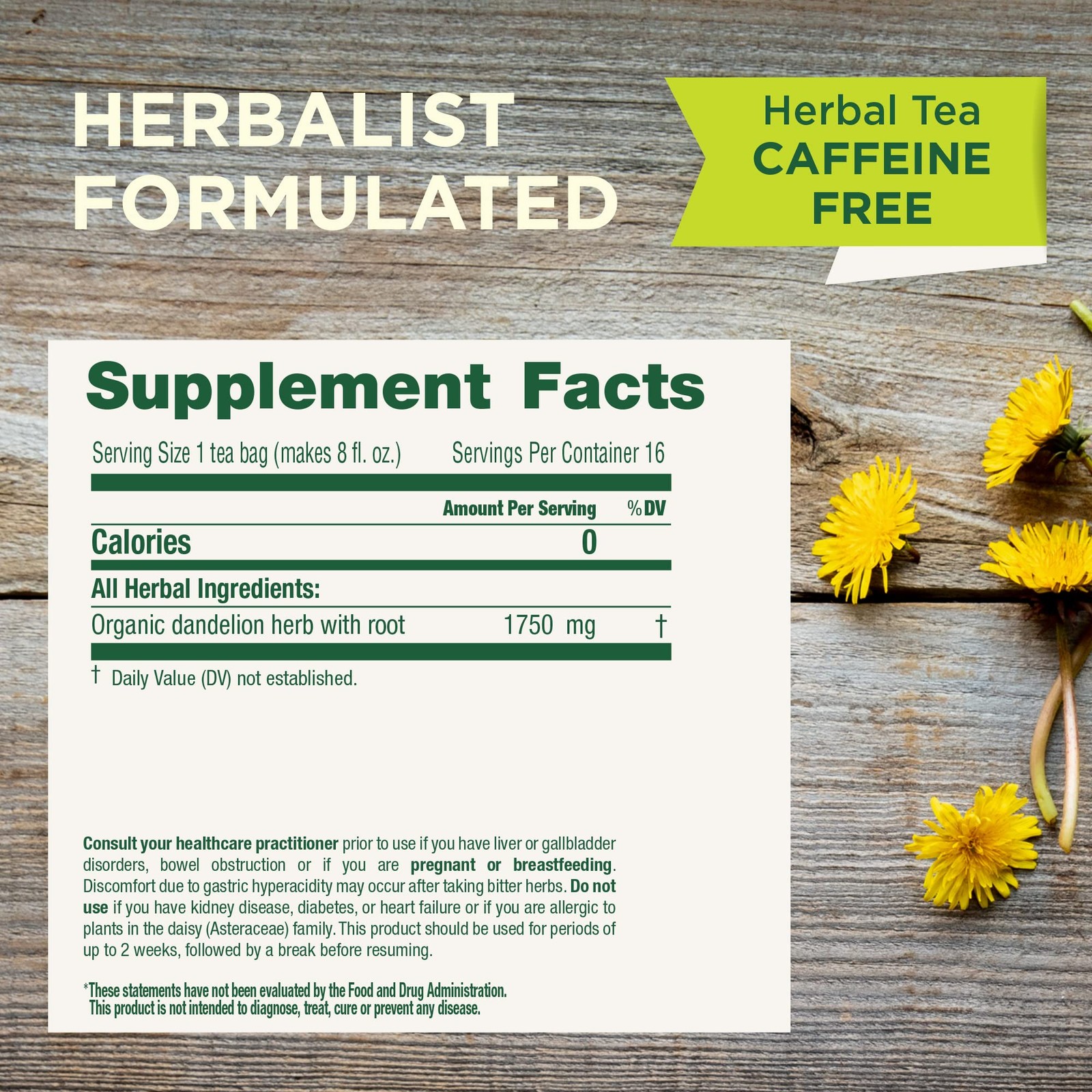 Traditional Medicinals Organic, Dandelion Leaf & Root – 16 count (Pack of 1)