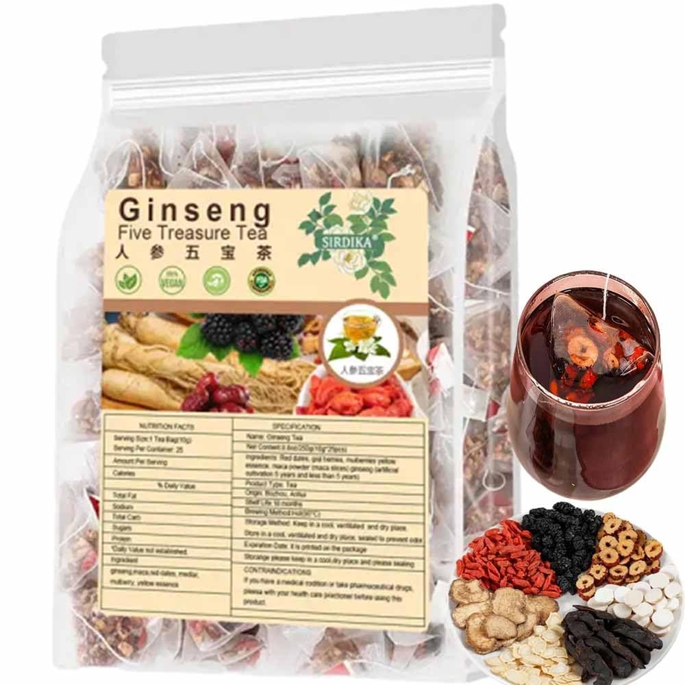 Ginseng Five Treasures Tea Kidney Tea,Te De RiñOn Saludable Organica,Red Date…