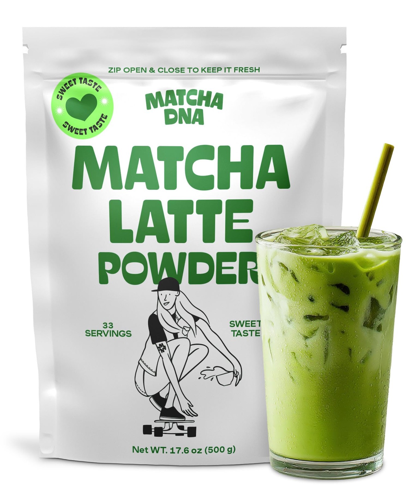MatchaDNA Matcha Latte – Sweet Matcha Latte Powder with Milk, No Sugar Added …