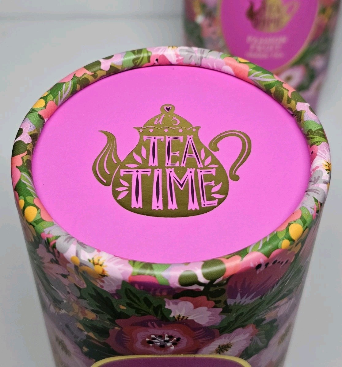 TEA TIME 🫖 CAFFEINATE 🫖 PASSION FRUIT GREEN TEA -2 tubes -100 Tea Bags EX 2028