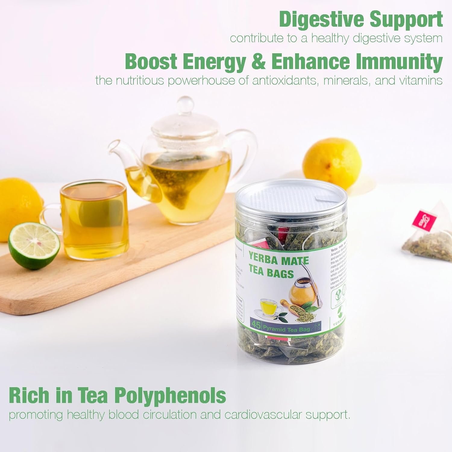 Organic Yerba Mate Tea Packets 45 Bags from Argentina Pure Antioxidant Tea