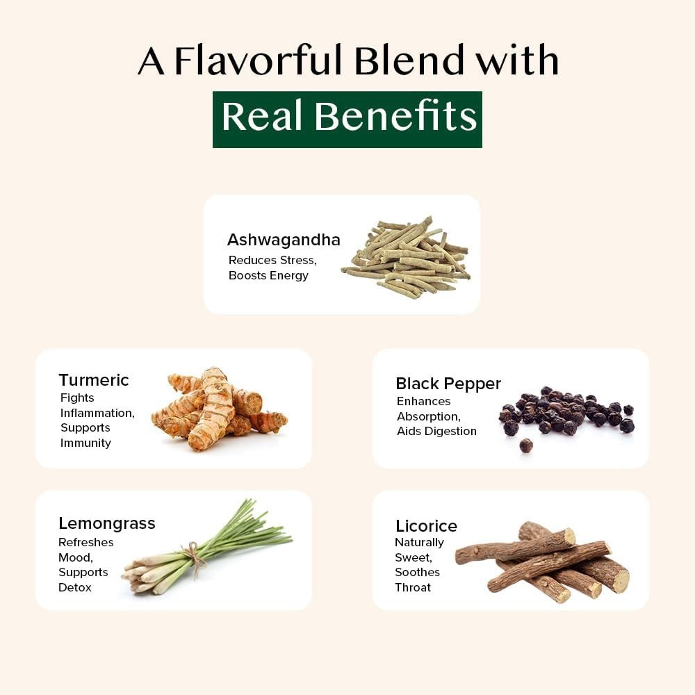 VAHDAM -Organic Turmeric Tea with Ashwagandha – 50 units FREE DELIVERY 7-10 DAYS