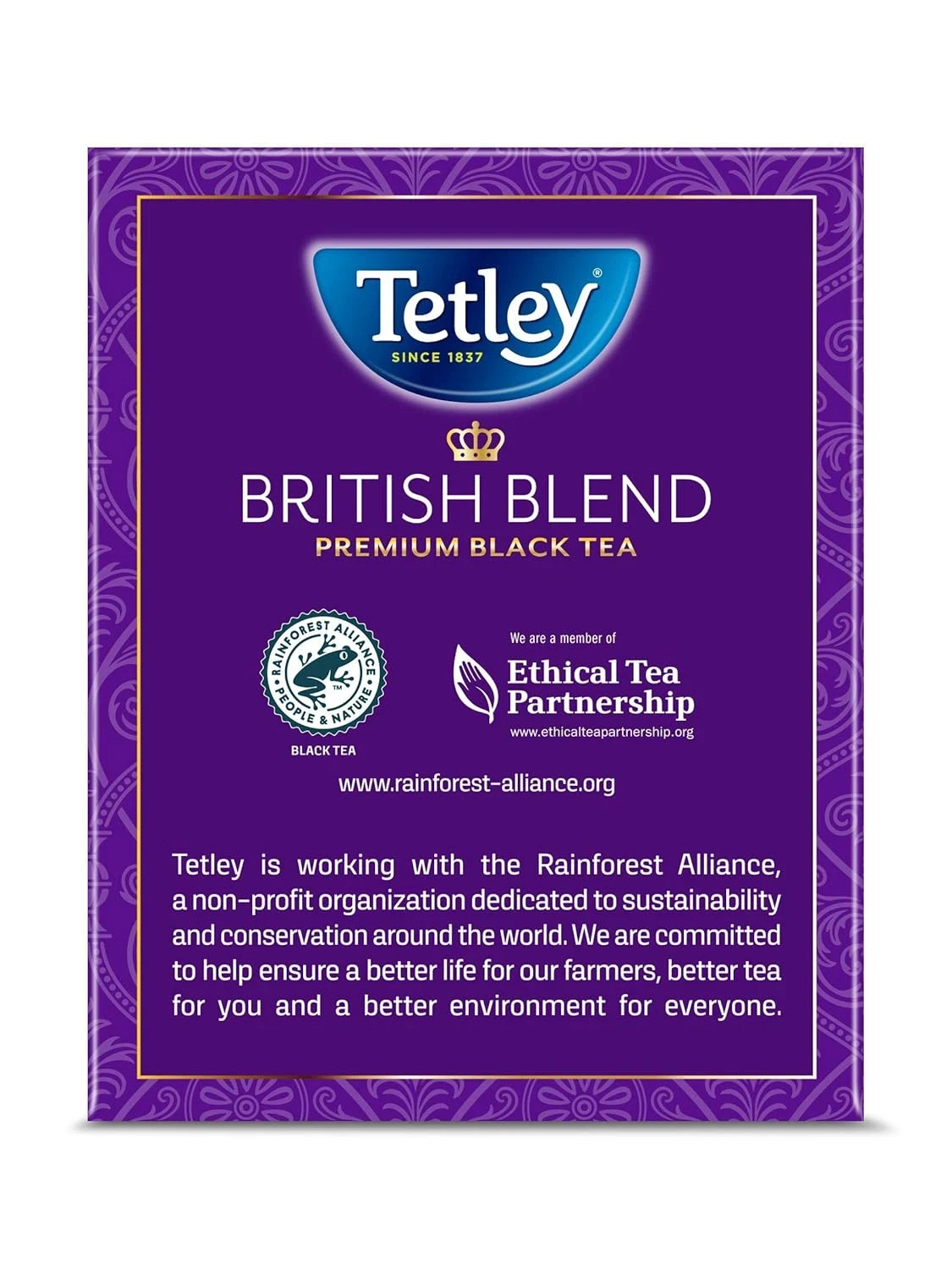 Tetley British Blend Premium Black Tea, 320 Tea Bags, Rainforest Alliance Certif