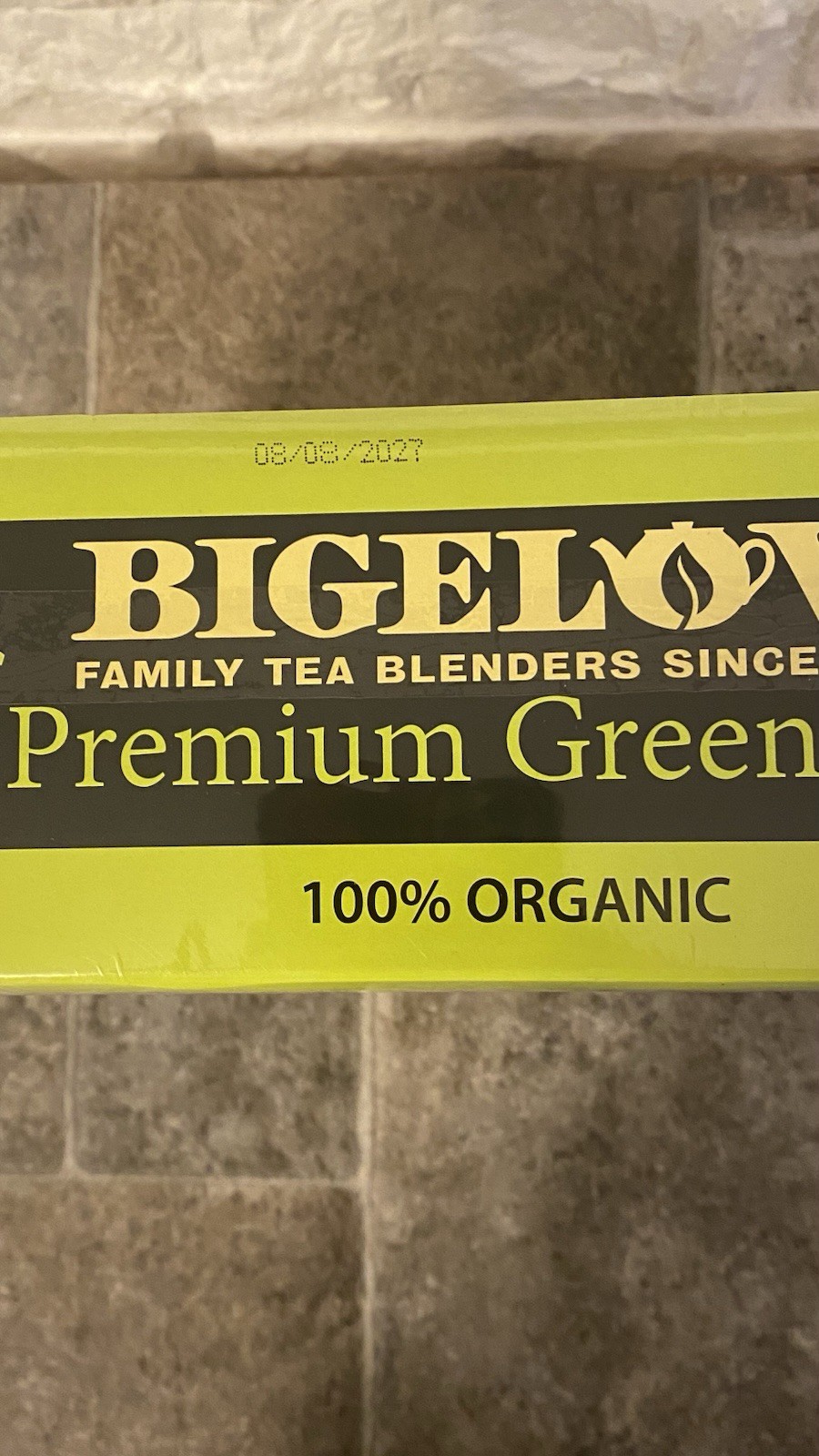 Bigelow Premium Green Tea 100% USDA Organic Individually Wrapped Tea Bag 160 ct.