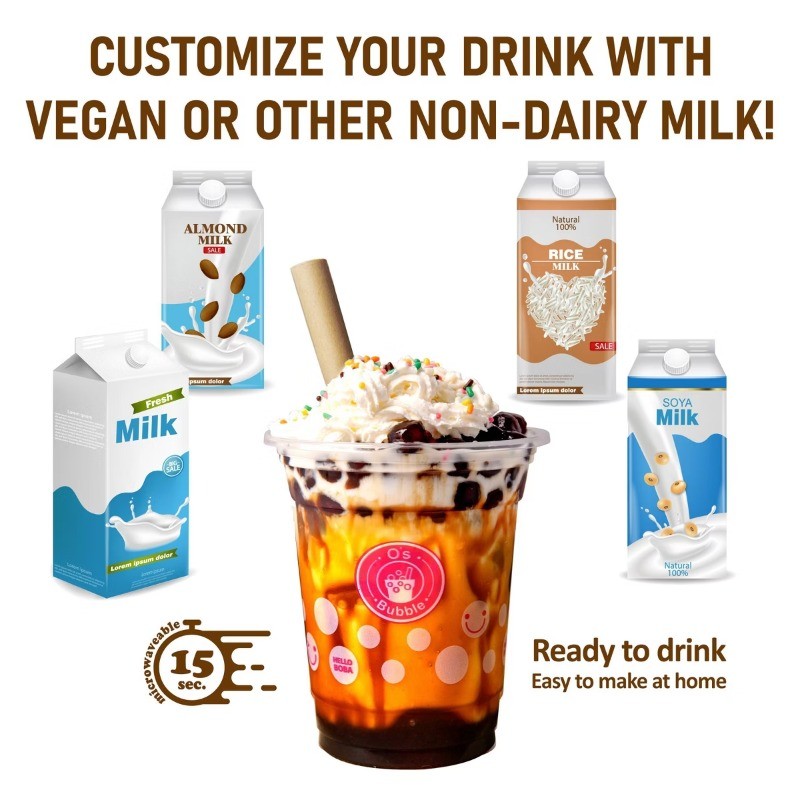 Instant Marbling Boba Party Kit-Brown Sugar, Matcha, Taro 6P – 12.9oz