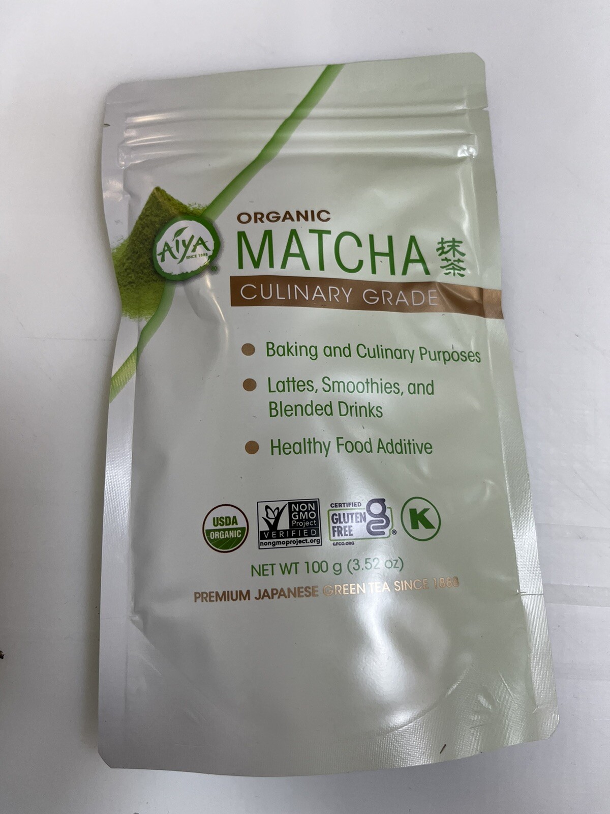Aiya Certified USDA Organic Culinary Grade Matcha Green Tea Powder NET WT 100 g