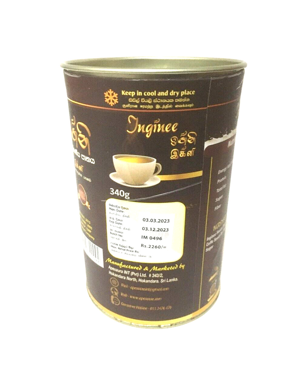 Inginee coffee tea drink with local medicinal properties 340g tin pack