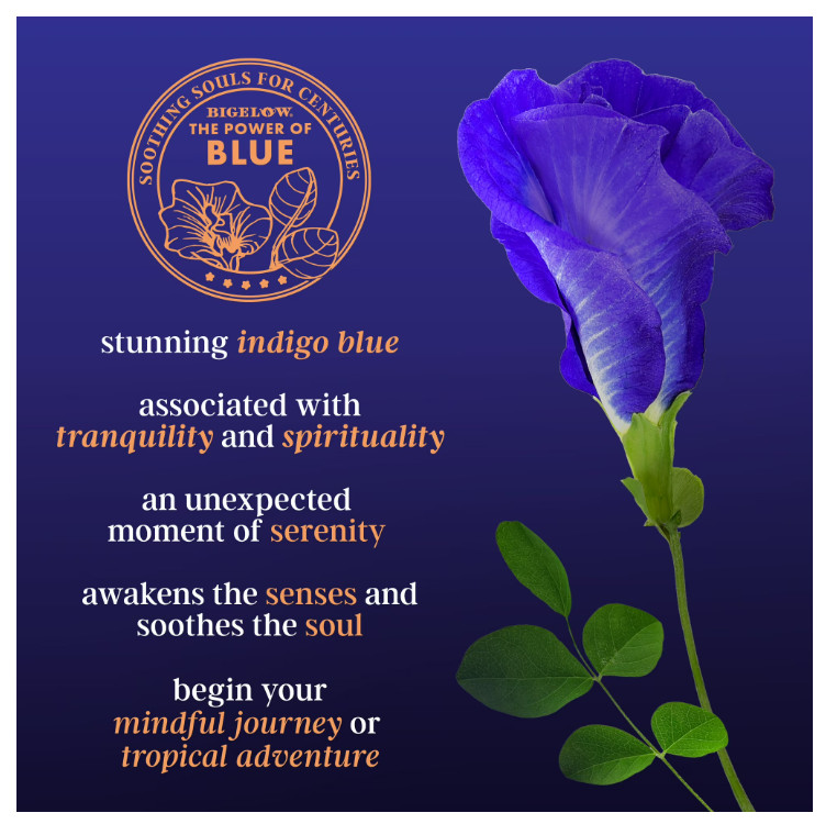 Bigelow Butterfly Pea Flower Sapphire Bay, Herbal Tea, Tea Bags, 18 Count