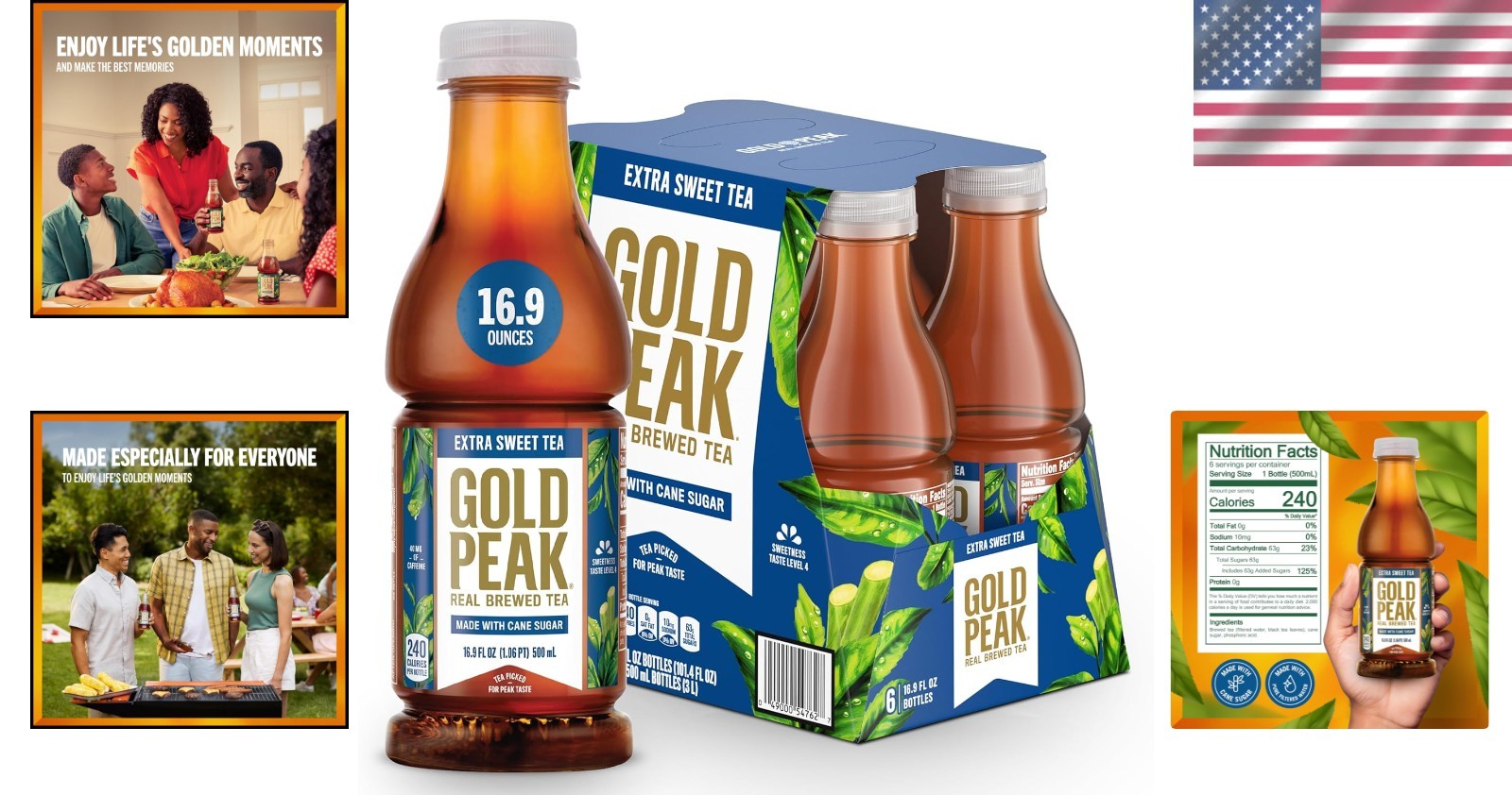 Allergen-Free Extra Sweet Bottled Iced Tea – 6×16.9 fl oz of Pure Delight